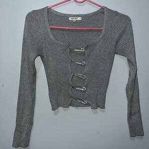 Gray long sleeve thick material
